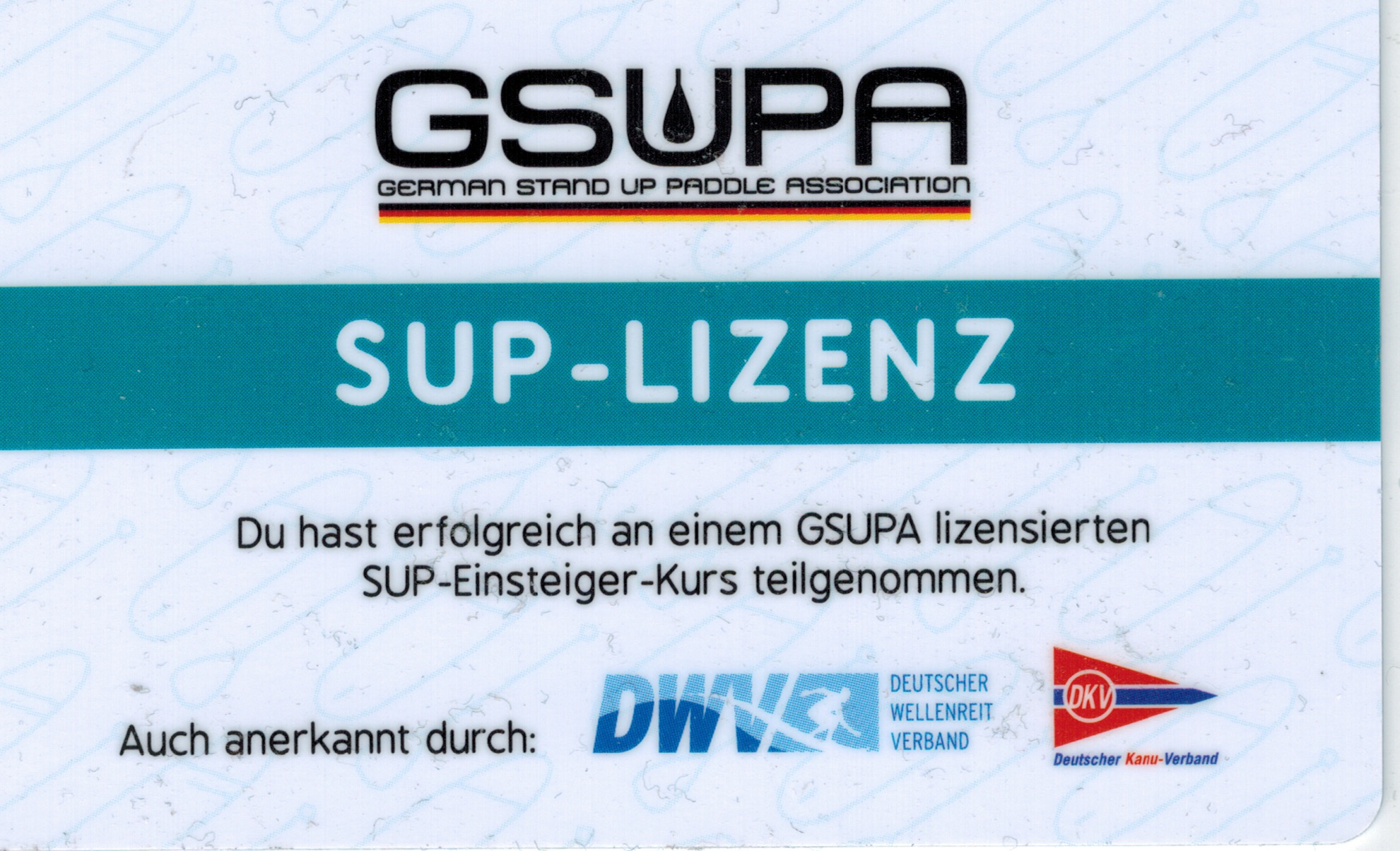 Sup Lizenz Karte